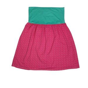 MSC Pull On Stretch Skirt NWOT Pink Blue M L Pull On Casual